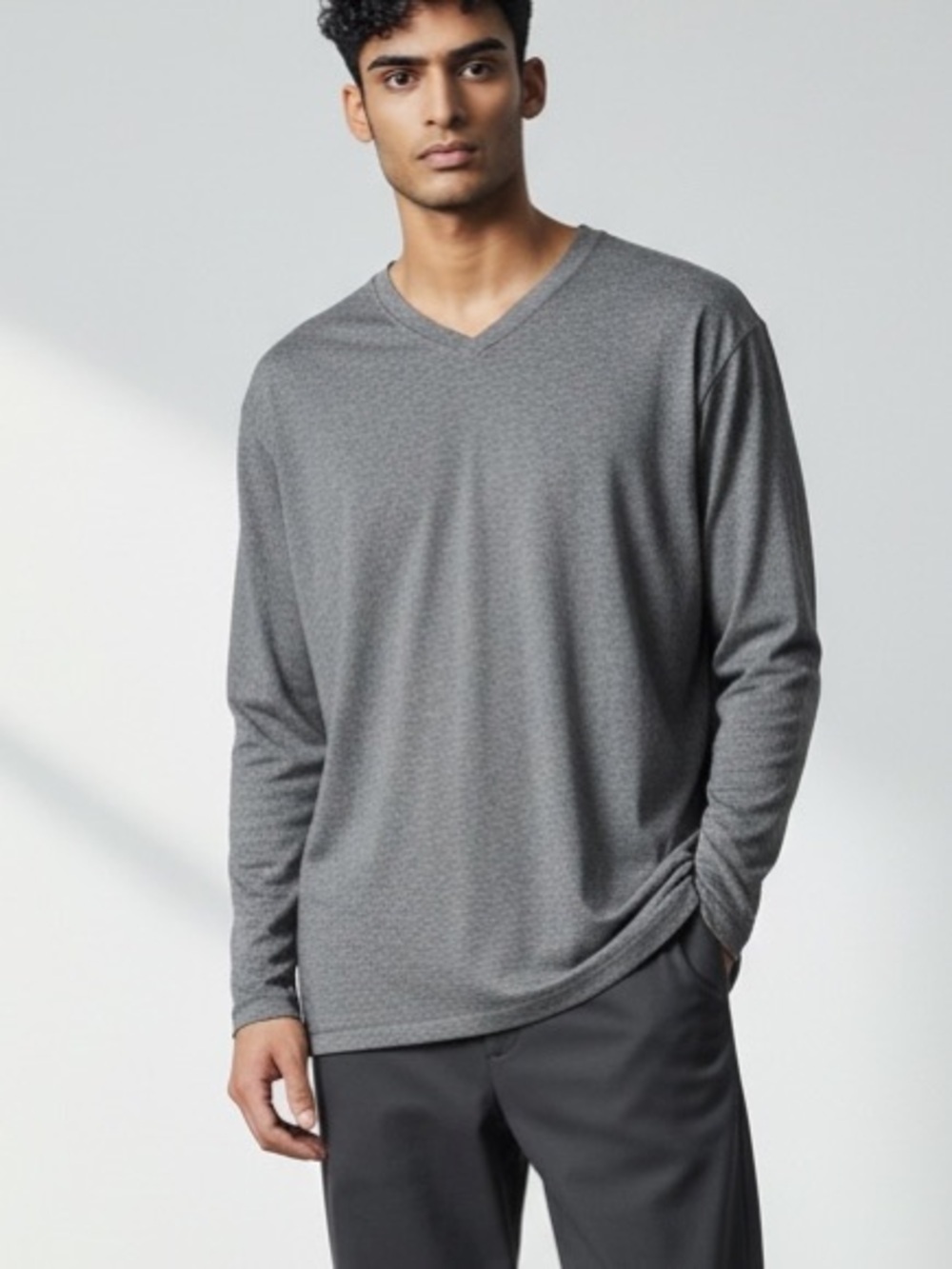 Lululemon Men’s Speed V-Neck Long Sleeve Top - Heathered Grey